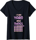 Womens Funny Knitting Retirement Crochet Yarn V-Neck Yarn Supply | Top Rated | Perfect for Crafters