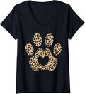 Paw Leopard Print Cool Dog Love Animal Cheetah Leopard Print V Neck Apparel Trending US Hot Right Now