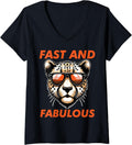 Womens Fast and Fabulous Cool Cheetah Lover V Neck Apparel Trending US US Top Pick
