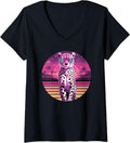 Womens Retro Synthwave Cheetah Sunglasses Cheetahs V Neck Apparel High Search Demand Hot Right Now
