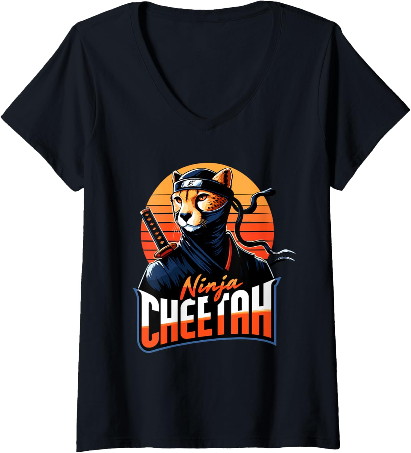 Womens Ninja CHEETAH T Shirt CHEETAH Ninja V Neck T Shirt High Search Demand Fan Favorite