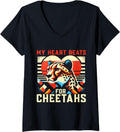 Womens Safari Cheetah Leopard African Wild Animal V Neck Apparel Streetwear Style Fan Favorite