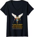 Womens Saint Michael the archangel prayer V-Neck Apparel | Trending 2025