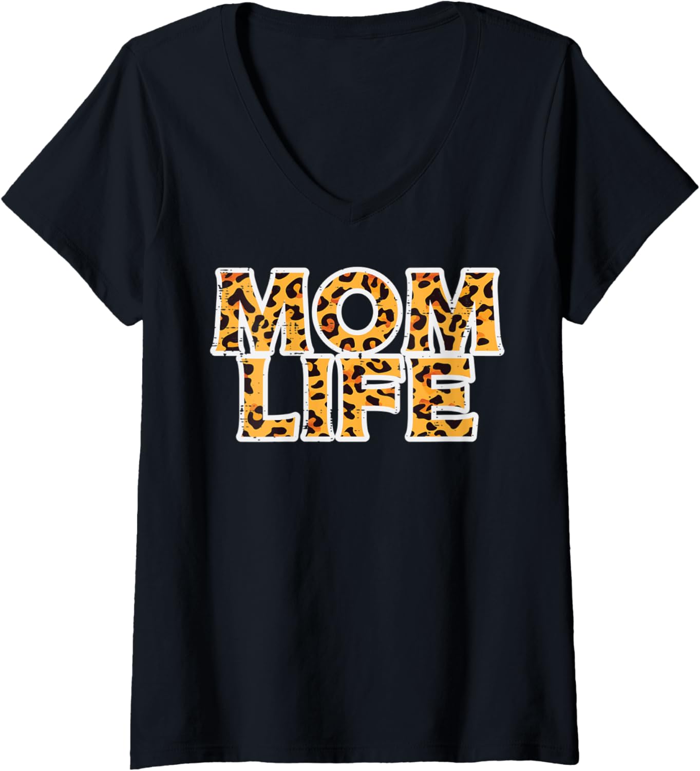 Womens Mom Life Leopard Cheetah Print Mothers Day Mama Mother Mommy V Neck Apparel Premium Print Gift Ready