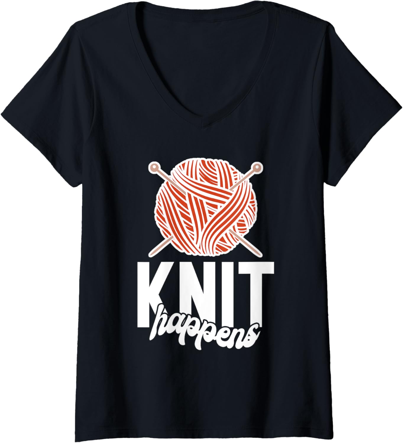 knit Happens Crocheting Yarn Knitter V-Neck Yarn Supply | Trending 2025 | Perfect for Crafters