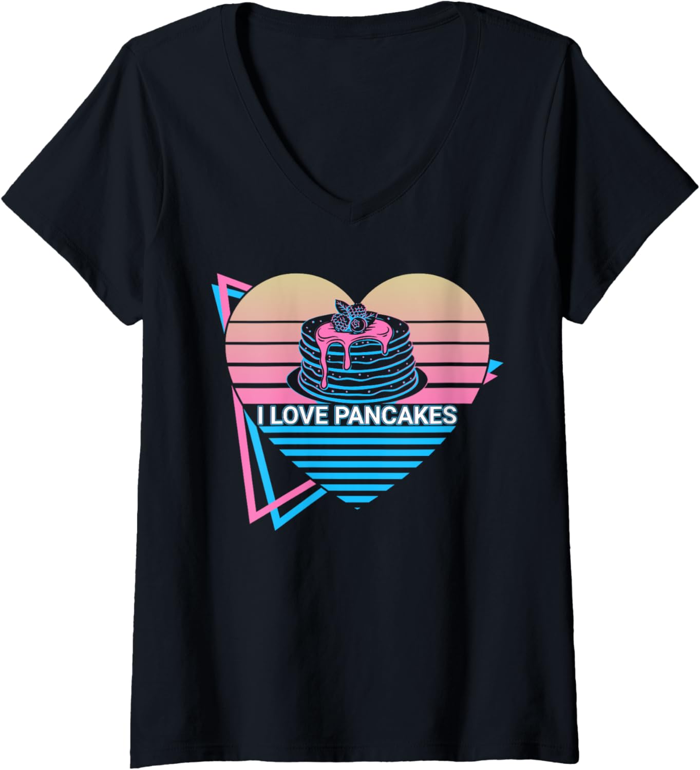 Womens I Love Pancakes Pancake Maker V-Neck Apparel | US Viral Style | Comfort Daily Wear
