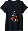 Womens Crocheting Christmas Tree Crochet Knitting Yarn Lover Women V-Neck Yarn Supply | Premium Quality | Customer Fa...