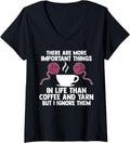 Womens there are important thigs life coffee and yarn coffee lover V-Neck Yarn Supply | Top Rated | Customer Favorite