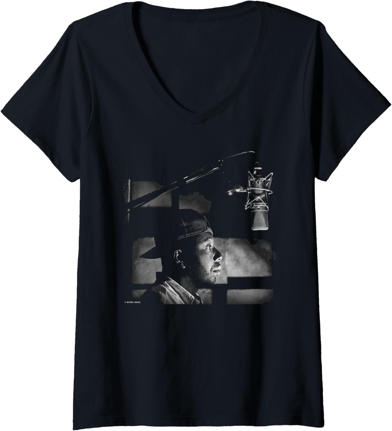 Womens Def Jam Records Russell Simmons by Michael Grecco V-Neck Apparel | Premium Quality