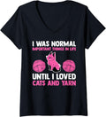 Womens I was important things in life I loved cats and yarn cat V-Neck Yarn Supply | Premium Quality | Customer Favorite