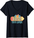 Womens SIXTH 6TH GRADE Pencil Leopard Cheetah Print Teacher V Neck Apparel Trending US Best Seller Look