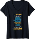 Womens I Crochet So I Don't Kill People Save A Life Send Yarn V-Neck Yarn Supply | Top Rated | Perfect for Crafters