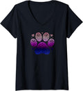 Womens Genderfluid Leopard Cat Paw Print Cheetah Pattern Pride V Neck Apparel Trending US US Top Pick