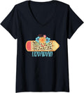 Womens LIBRARIAN Pencil Leopard Cheetah Print Teacher V Neck Apparel Premium Print Best Seller Look
