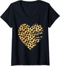 Womens Heart Leopard Cheetah Print Funny Scratchy V Neck Apparel Viral TikTok Find US Top Pick