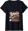 Womens This Guy Loves Michael Brantley V-Neck Apparel | Premium Quality
