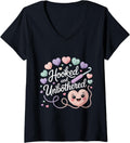 Womens Hooked and Unbothered Chill Crochet Mood Yarn Lovers Crafter V-Neck Yarn Supply | High Search Volume | High CT...