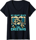 Womens Wild Cat Leopard Cheetah Safari V Neck Apparel Comfort Fit Fan Favorite