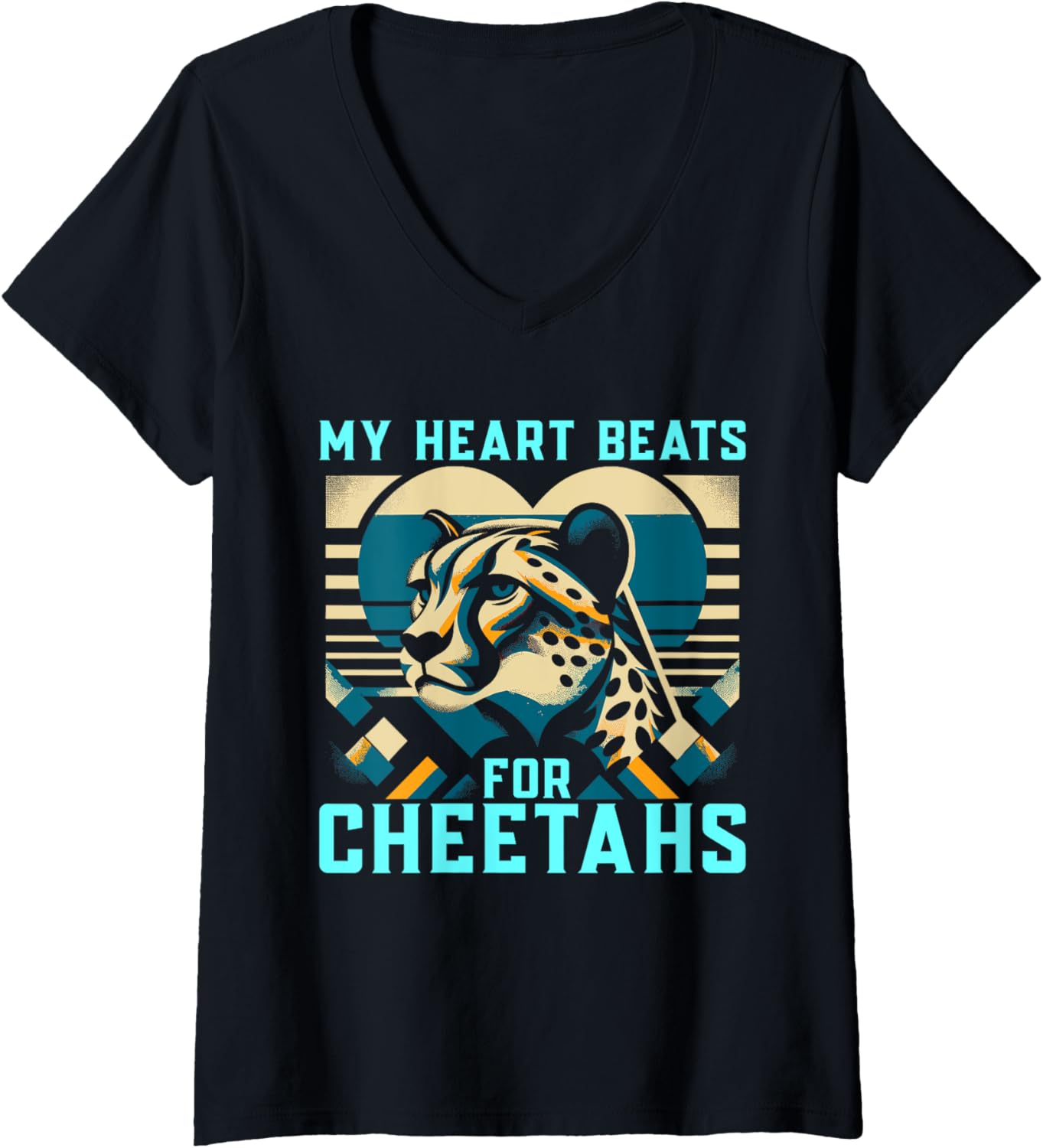 Womens Wild Cat Leopard Cheetah Safari V Neck Apparel Comfort Fit Fan Favorite