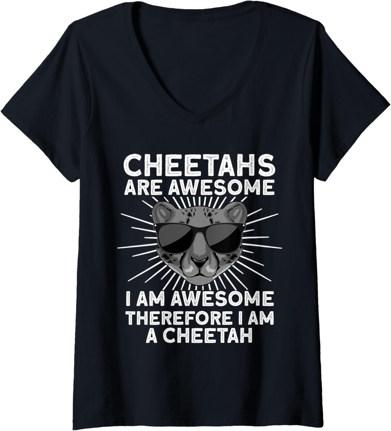 Womens Cute Cheetah Design For Men Women Cat Animal Cheetah Lover V Neck Apparel Trending US US Top Pick