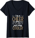 Womens Funny Cheerleading Girl Leopard Cheetah Print Cheer Girl V Neck Apparel Premium Print Everyday Wear