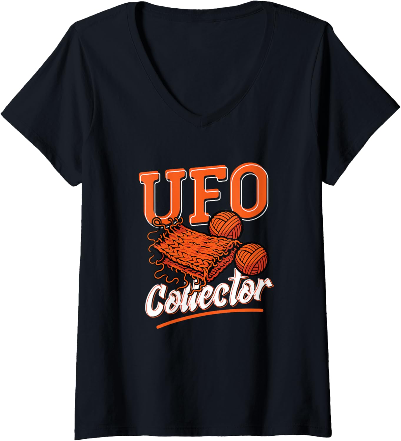 Womens UFO Collector Funny Knitting Crochet Yarn V-Neck Yarn Supply | Top Rated | High CTR Title