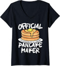 Womens Official Pancake Maker Pancakes Food Lover V-Neck Apparel | Best Seller Pick | Perfect Gift Idea