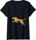 Womens Watercolor cheetah Pop Art Style for felines lovers V Neck Apparel Streetwear Style Gift Ready