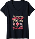 Womens The Only Thing I Love Is Knitting Weaving Yarn V-Neck Yarn Supply | Viral US Pick | High CTR Title