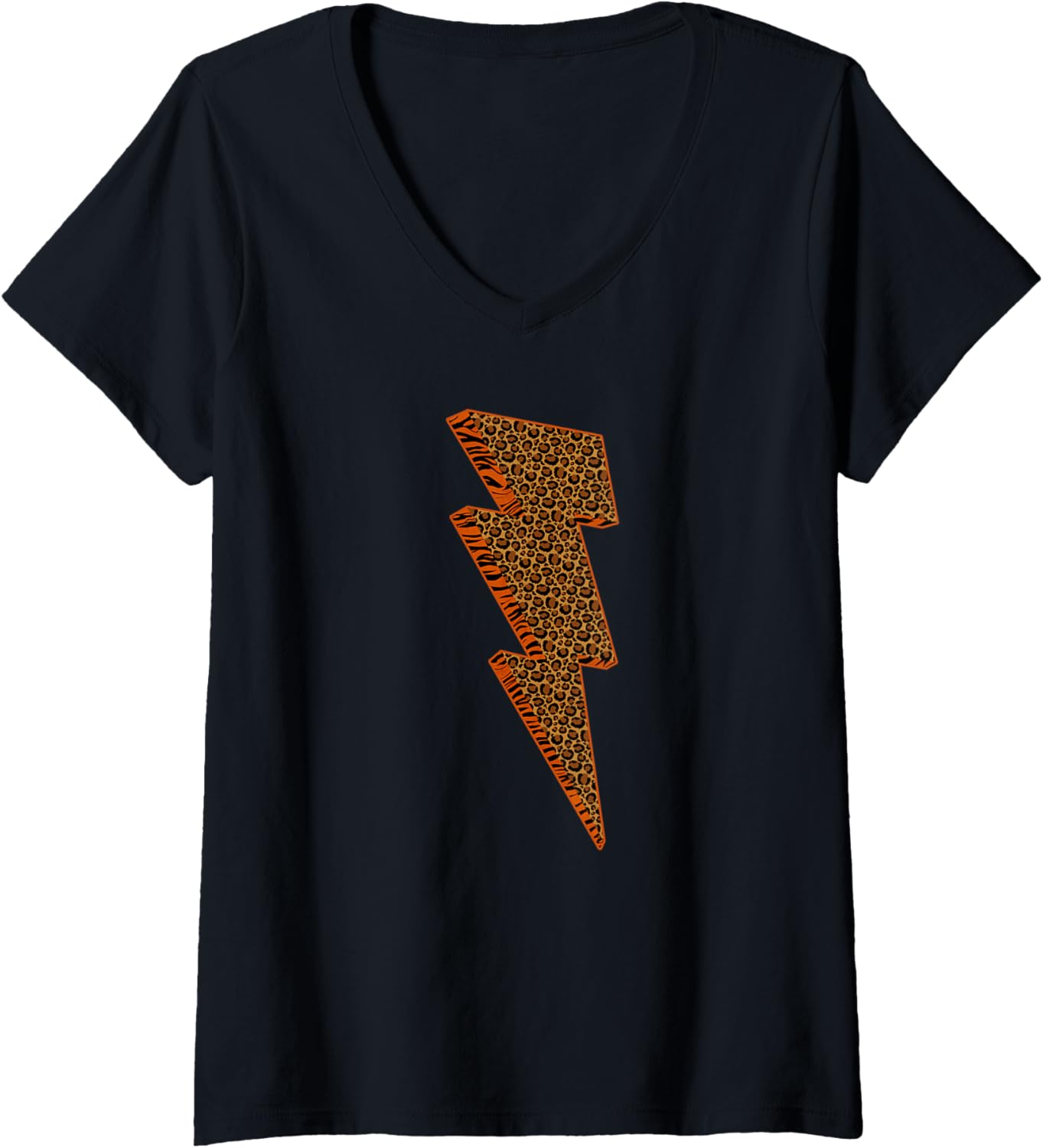 Womens Leopard Tiger Lightning Shirt Cheetah Animal Print Women s V Neck T Shirt Streetwear Style Everyday Wear