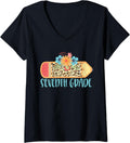 Womens SEVENTH 7TH GRADE Pencil Leopard Cheetah Print Teacher V Neck Apparel Trending US US Top Pick