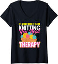 Womens Knitting You Need Therapy Yarn Lover Needle Knitting V-Neck Yarn Supply | Viral US Pick | High CTR Title
