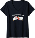 Womens I Hate Mismatched Yarn Knitting V-Neck Yarn Supply | Viral US Pick | Customer Favorite