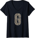 Womens Leopard Print Cheetah Print Animal Print Letter G Cat V Neck Apparel Comfort Fit Hot Right Now