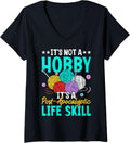 Womens Funny Knitting Knitters Women Yarn Enthusiast Knit Lover V-Neck Yarn Supply | Top Rated | High CTR Title