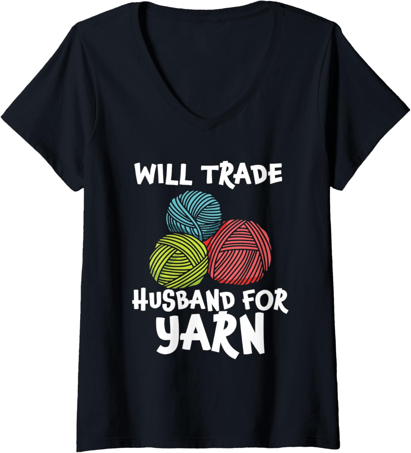 Womens Funny Crocheting Shirt Yarn Addict Crafter Women's Knitting V-Neck T-Shirt | High Search Volume | Best Seller ...