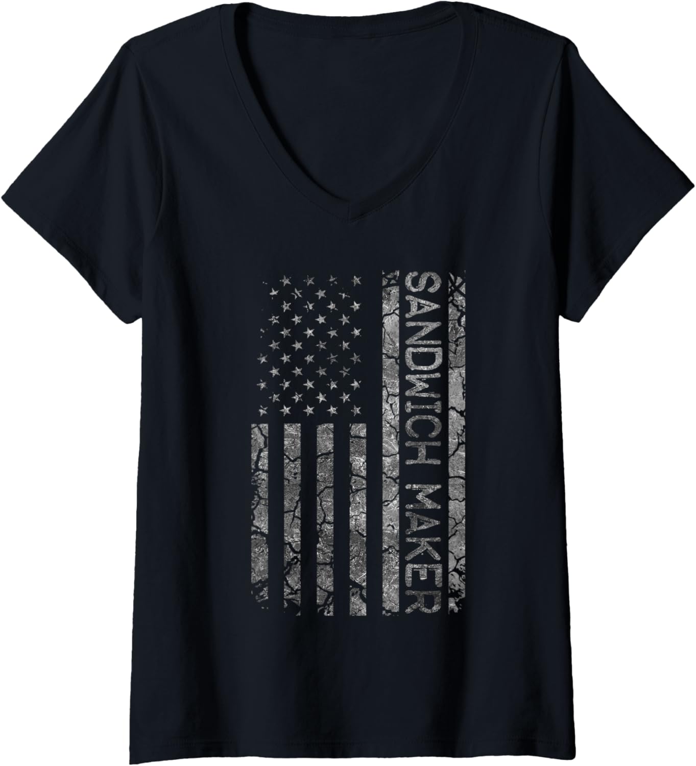 Funny Job Title Worker American Flag Sandwich Maker V-Neck Apparel | Best Seller Pick | Must-Have Style