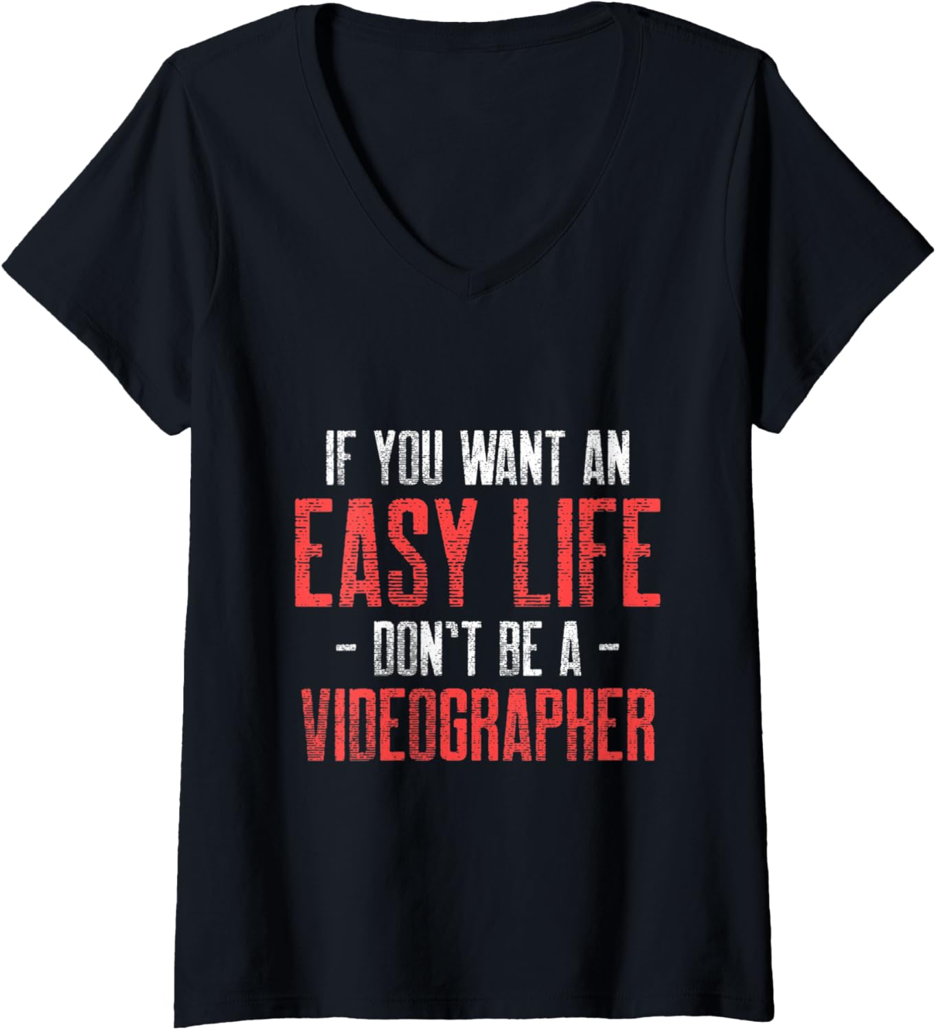 Womens Videographer Easy Life Videography Filmmaker Gift V-Neck Apparel | Trending 2025 | Must-Have Style