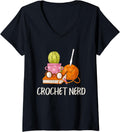 Womens Crochet Nerd Funny Grandma Mom Crocheting Yarn Lover V-Neck Yarn Supply | Viral US Pick | Customer Favorite