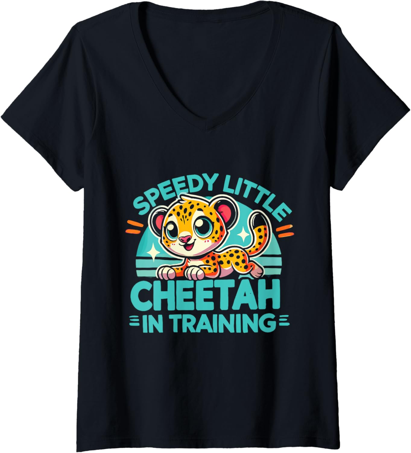 Womens Cute Leopard Cheetah V Neck Apparel Comfort Fit Hot Right Now