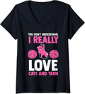 Womens you don't understand I really love cats and yarn cat V-Neck Yarn Supply | Top Rated | Perfect for Crafters