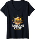 Womens Pancake Crew Breakfast Food Syrup Cute Pancake Maker V-Neck Apparel | Premium Quality | Must-Have Style