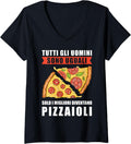 Womens All Men Are Equal Only the Best Become Pizza Makers Italian V-Neck Apparel | Best Seller Pick | Comfort Daily Wea...
