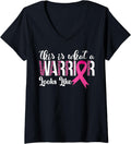 Womens Pink Ribbon Breast Cancer Warrior Leopard or Cheetah Print V Neck Apparel High Search Demand Best Seller Look