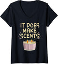 Womens It does make scents Pun for a Candle Maker V-Neck Apparel | High Search Volume | Must-Have Style