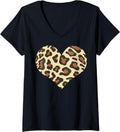 Womens cool cheetah cat animal heart print pattern skin cute design V Neck Apparel Premium Print Best Seller Look