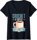 Womens Crochet & Coffee - Yarn Lover V-Neck Yarn Supply | High Search Volume | High CTR Title