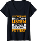 Womens Pottery Lover Funny Ceramic Clay Maker Pottering V-Neck Apparel | Trending 2025 | Perfect Gift Idea