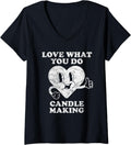 Retro Vintage Candle Making or Candle Maker Lover V-Neck Apparel | High Search Volume | Perfect Gift Idea