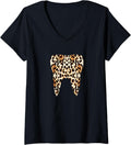 Womens Cool Dental Assistant Leopard Cheetah Print V Neck Apparel Premium Print Fan Favorite